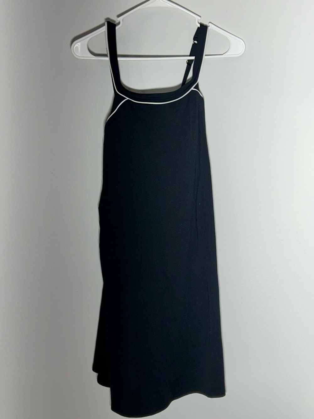 Lands' End Black One-Piece Swimsuit with White Trim Size 18L